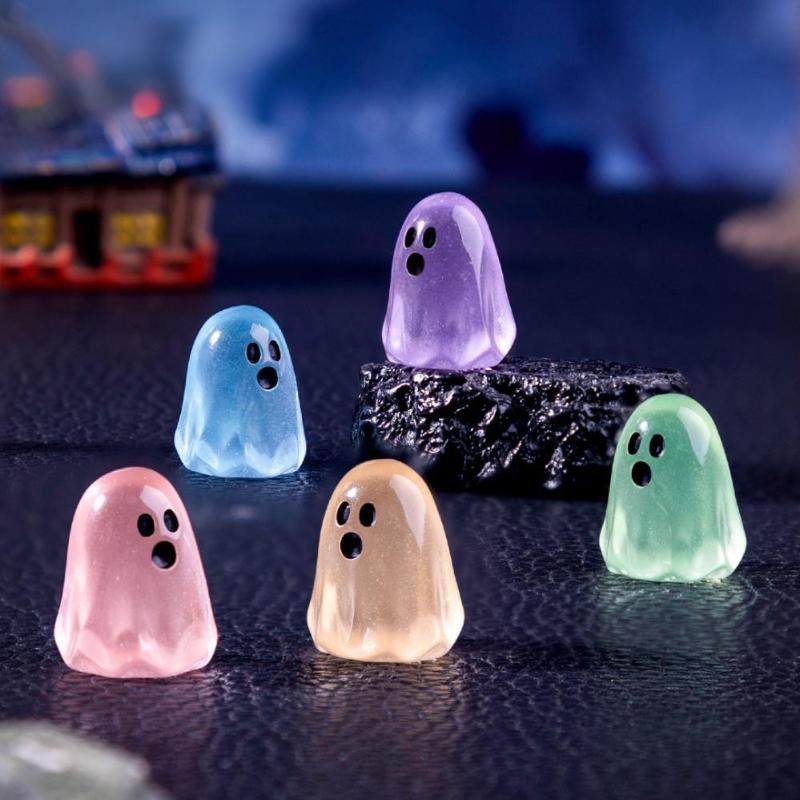 10/20/50Pcs Luminous Ghost Figures Glowing At Night Action Figure Mini Micro Landscape Miniatures Halloween Decoration Gifts