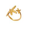 European & American Geometric Starfish Shell Alloy Adjustable Ring for Women