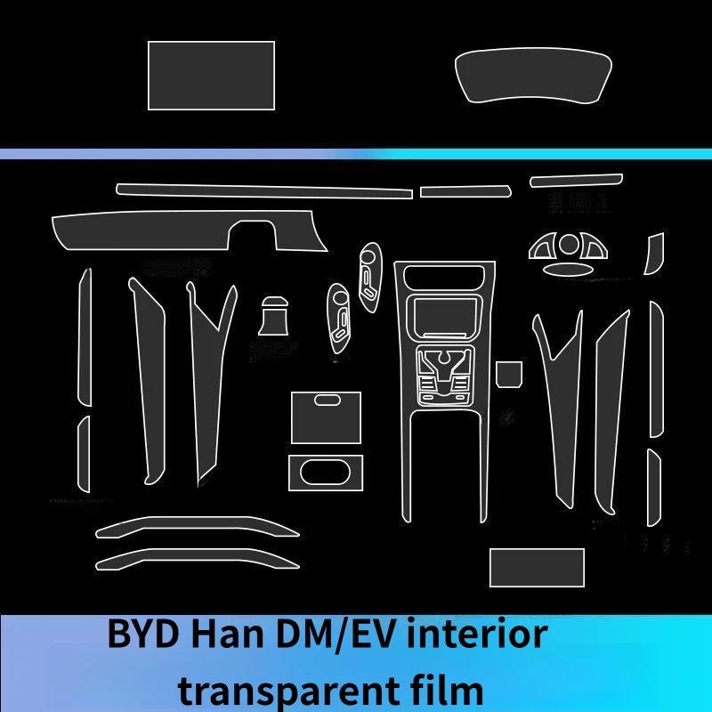 For BYD Han DM/EV Interior Transparent Protective Film Center Console Gear Shift Navigation Screen Film Decoration
