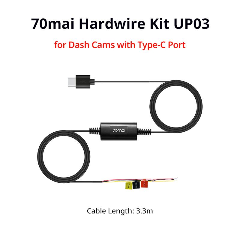 

70mai Parking Surveillance Cable UP03 Type-C Port & 70mai Adjustable Hardwire Kit UP06 70mai Type-C Interface 24H Parking Mode Hardwire Kit UP03