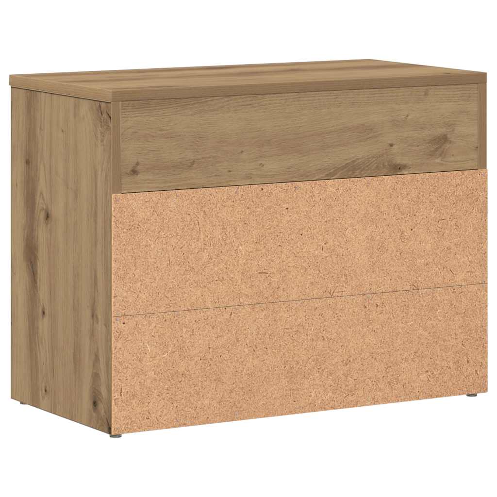Artisan Oak Shoe Bench 60 x 30 x 45 cm Particleboard