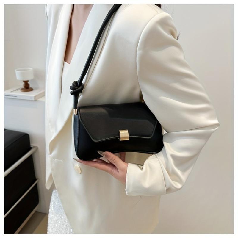 Stylish Retro Flip-Top Bag, Design Armpit Bag for Women Fashion Simple Handheld Stick Bag, Versatile Niche Shoulder Bag