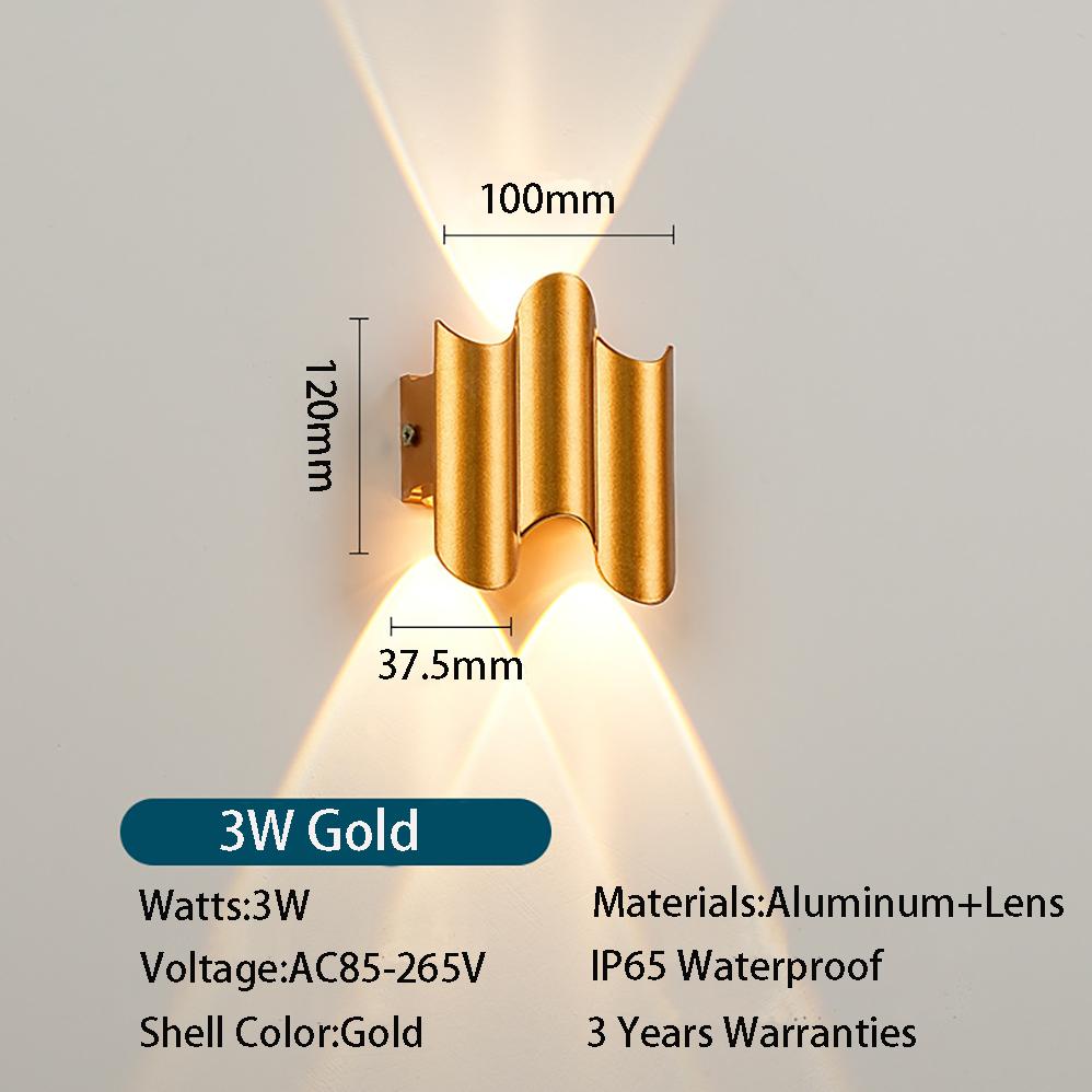 LED nástěnné svítidlo vnitřní a venkovní IP65 Vodotěsné Moderní minimalistický styl 3W/5W/7W žárovky Hliníkové verandové zahradní osvětlení