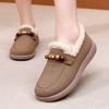 Women's Winter Warm Platform Moccasins Faux Suede Loafers with Fuzzy Plush Lined Non Slip House Shoes Indoor Outdoor Faux Fur Walking Shoes for Women