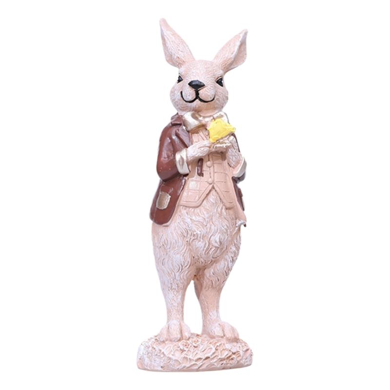 Friendly Easters Rabbit Resins Ornaments for Holiday Decoration and Indoor Display
