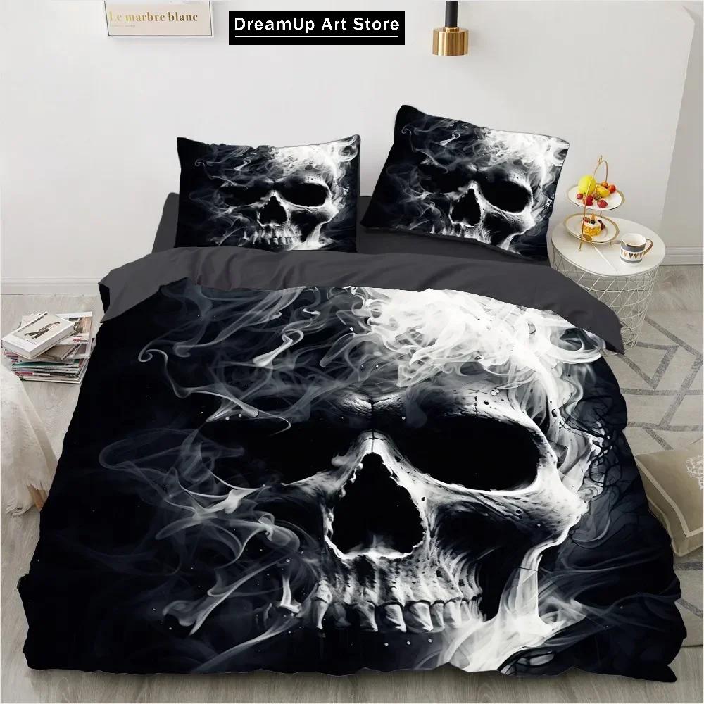 3D Print Fashion Grim Skull Bedding Set Boys Girls Twin Queen Full Size Duvet Cover Pillowcase Bed Adult Bedroom