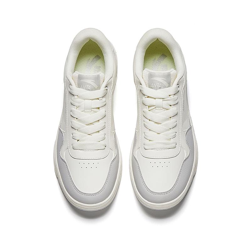 Anta Sports Casual Non-Slip Wear-Resistant Lightweight Low-Top Skate Shoes Men Sneakers White Gray 912518008-4