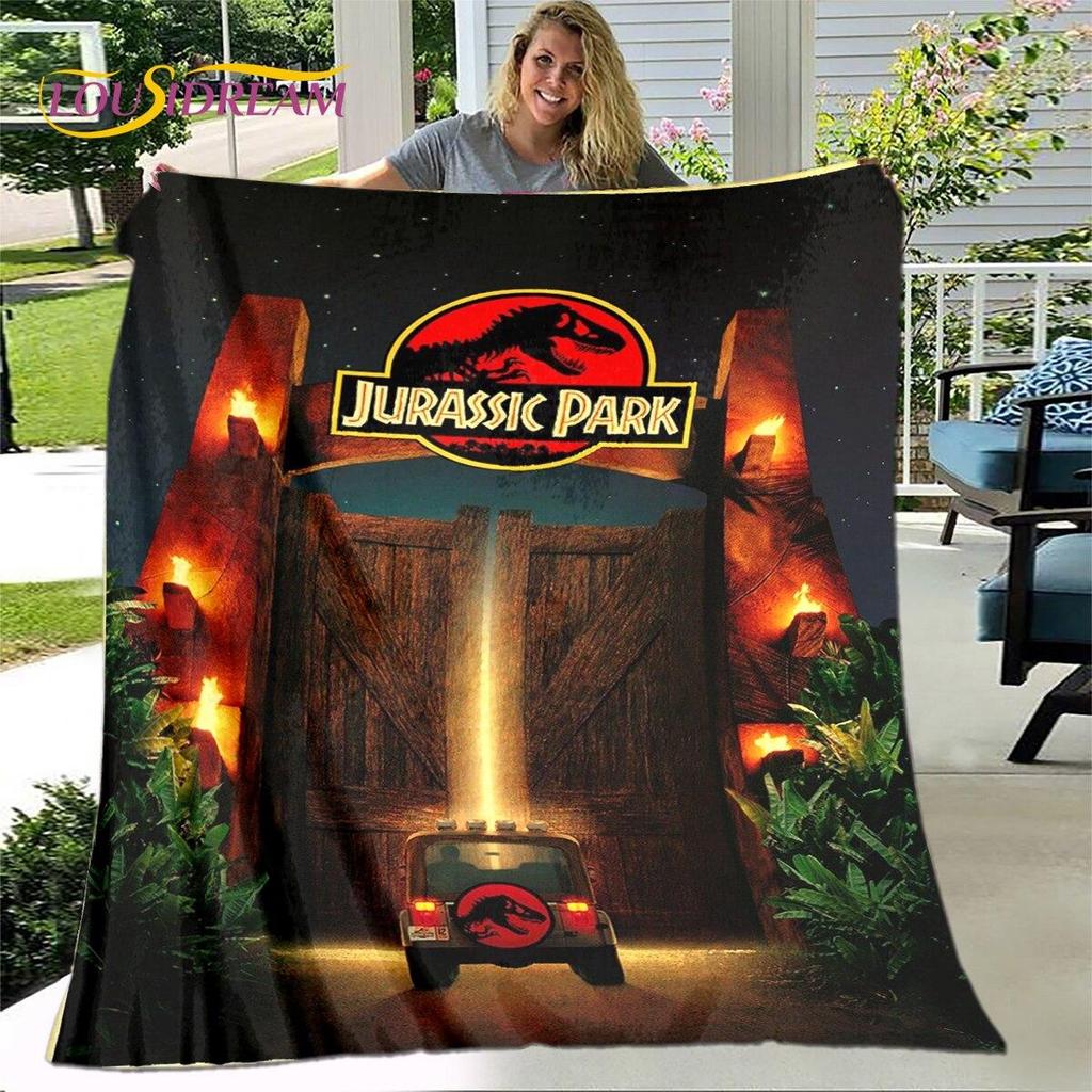 New Cartoon Jurassic Park Blanket,Flannel Blanket Throw Blanket,Soft Warm Blanket for Living Room Bedroom Beds Sofa Decor Gift