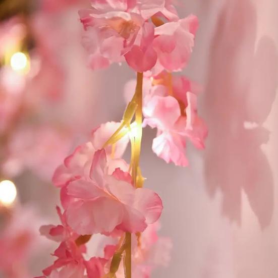 LED řetězová světla se simulovanými květinami na baterie Dekorativní vnitřní/venkovní osvětlení Girlanda Vinná réva Vílová světla