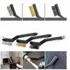 Rosfix Set di 3 Spazzole per Pulizia – Acciaio, Ottone, Nylon | Lunghezza 166 mm | Manico Ergonomico, Elevata Durata