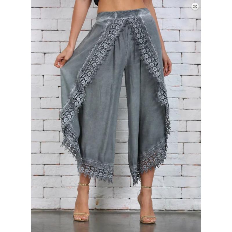 Damen Herbst Sporthose Mode Lange Hose Baggy Harem Sporthose Hose Spitze Strand Leichte Sommer Dünne Hose