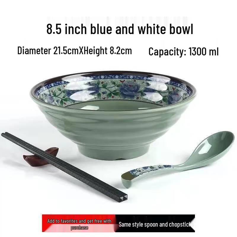 Jijun Melamine Blue & White Threaded Bowl Set