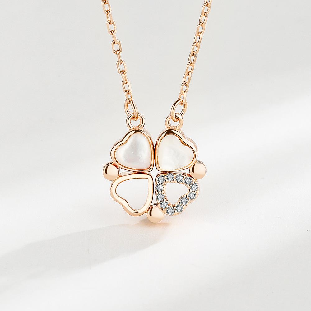 

Танцизное женское ожерелье с подвеской в ​​классическом стиле из стерлингового серебра 925 пробы с цирконом, модный подарок розового золота