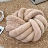 Modern Minimalist Round Throw Pillow With Handwoven Fabric For Sofa Decor