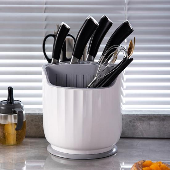 Cutlery Storage Rack Large Capacity 360-degree Rotation Chopsticks Fork Spoon Container Home Supplies