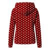Women's Pleated Polka Dot Long Sleeve Hooded Sweatshirt