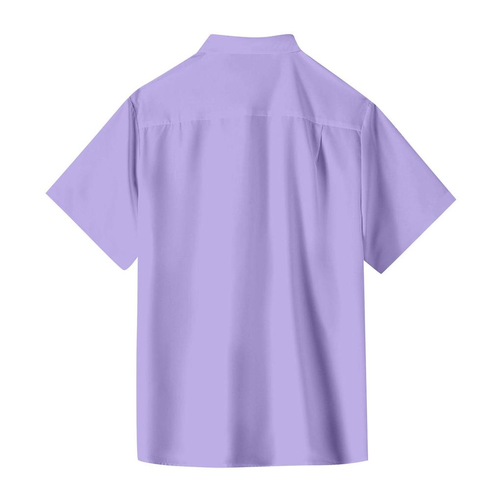Designer Spring Summer Men's Casual Cotton Linen Color Short Sleeve Shirts Loose Shirts