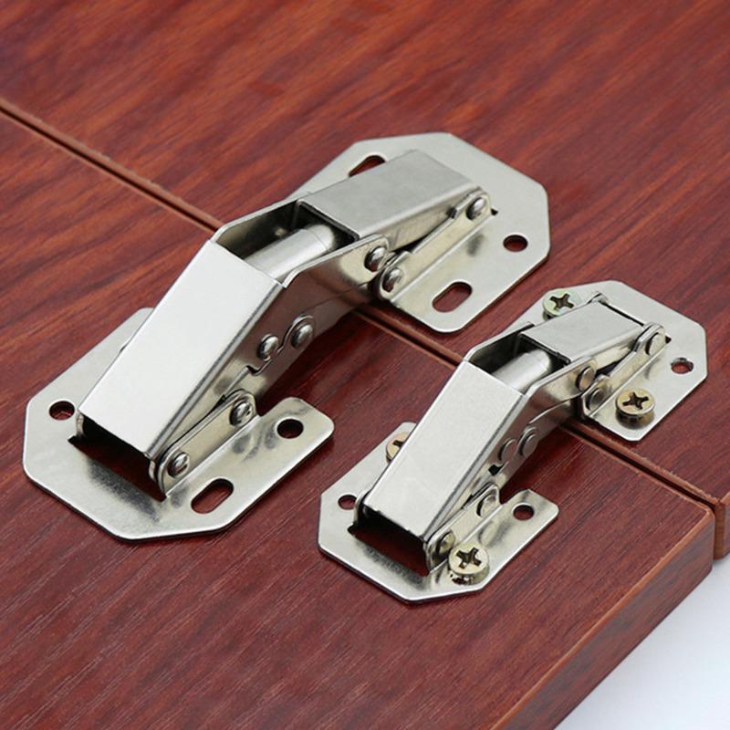 Soft Close No Punching Required Spring Hinges,No Pre-drilled Noiseless Hidden Concealed Cabinet Hinge Furniture Hinge