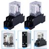 2pcs 8pin 24V DC electromagnetic relay with LED indicator and socket base for industrial equipment and household appliances
