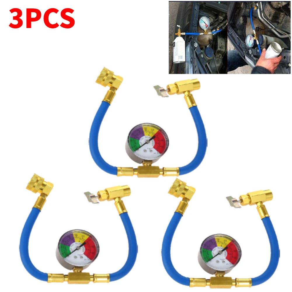 1-5 Stück R134A Kältemittel-Ladeschlauch mit Manometer Klimaanlage Gas-Ladeschlauch AC Nachfüllschlauch für Auto Automobil