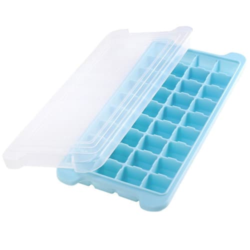 KASELIN Silicone Ice Maker with Lid, 36-Cup Square Ice Cubes, Press-to-Release Mould for Easy Dispensing, DIY Ice Cream & Juice, Portable and Portable