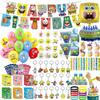 Cartoon Sponge-Bobs Party Favors Bracelet Keychain Stickers Goody Bags Fillers Carnival Prizes Kids Party Gift Birthday Supplies 5