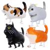 4Pcs Walking Cat Balloons Animal Pet Cat Balloons Cat Balloons for Kids Birthday Party Pet Cat Theme Birthday Party Decorations