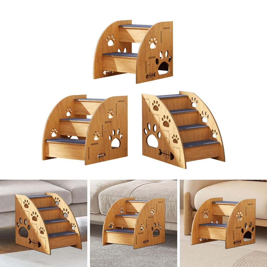 Wooden Pet Stairs Puppy Stairs Wood Dog Stairs Ladder for Small Dogs Cats and Other Small Pets Small and Older Animals Indoor