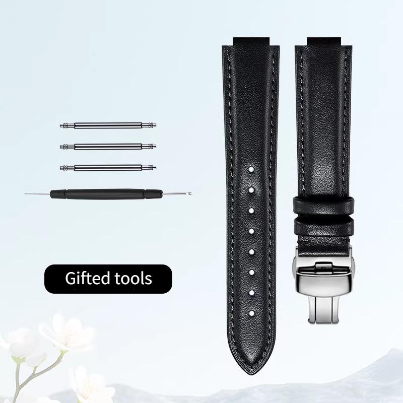 Curved mouth layer cowhide watch strap women for Original CARTIER BALLON BLEU DE CARTIER W69016Z4 WJBB0033 HIPINE men watchband