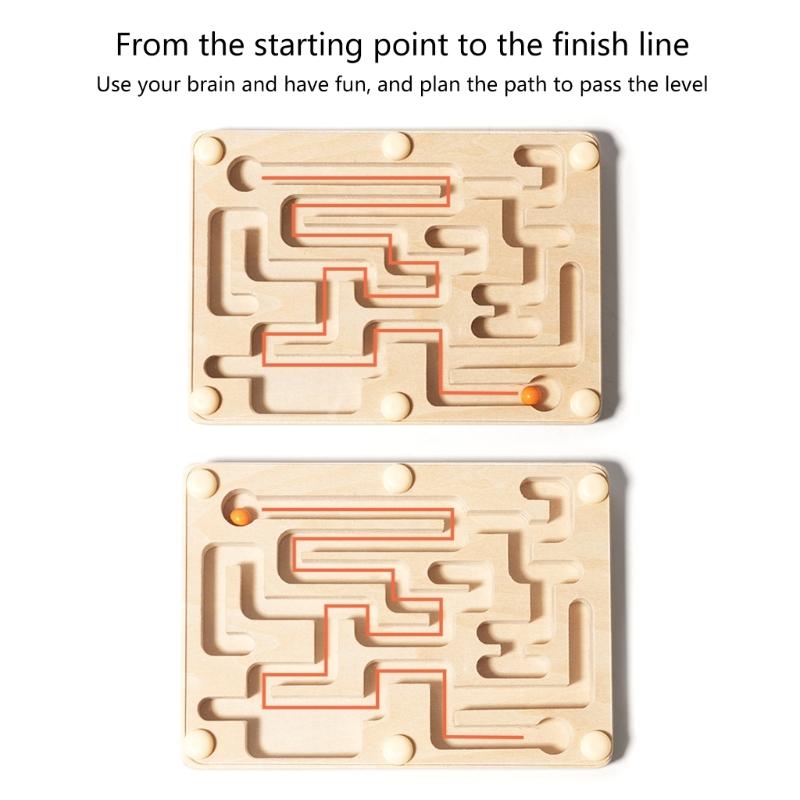 Wooden Marble Maze Puzzle Toy For Children Party Game Enhances Problem Solving Ability and Fine Motor Skill Exercise