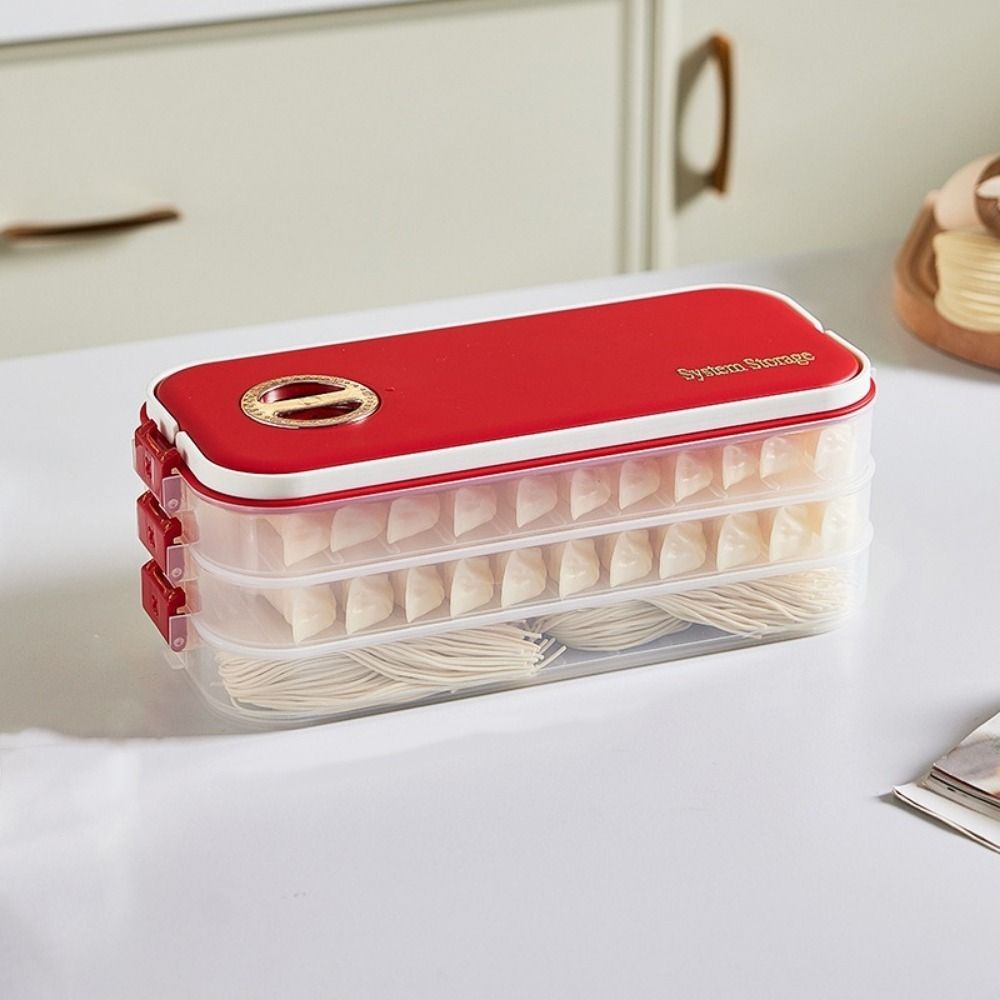 Plastic Dumpling Box Multi-Layer Large Capacity Wonton Fresh-Keeping Organizer Quick Freezing Sealed Food Storage Container