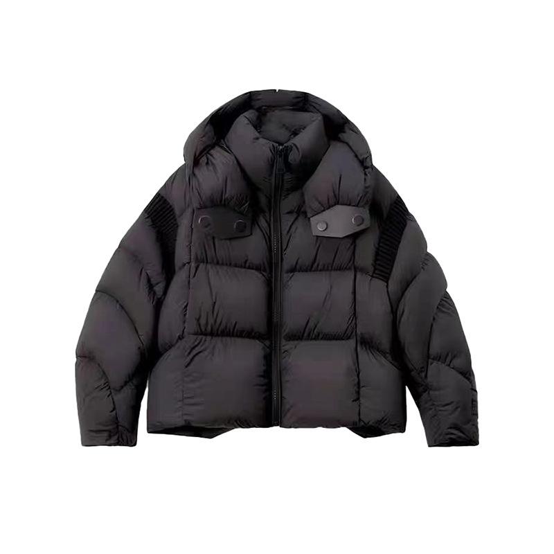 Chaqueta acolchada con capucha para mujer, moda de invierno, plumón de pato blanco engrosado, chaqueta pequeña tipo pan engrosada, tendencia