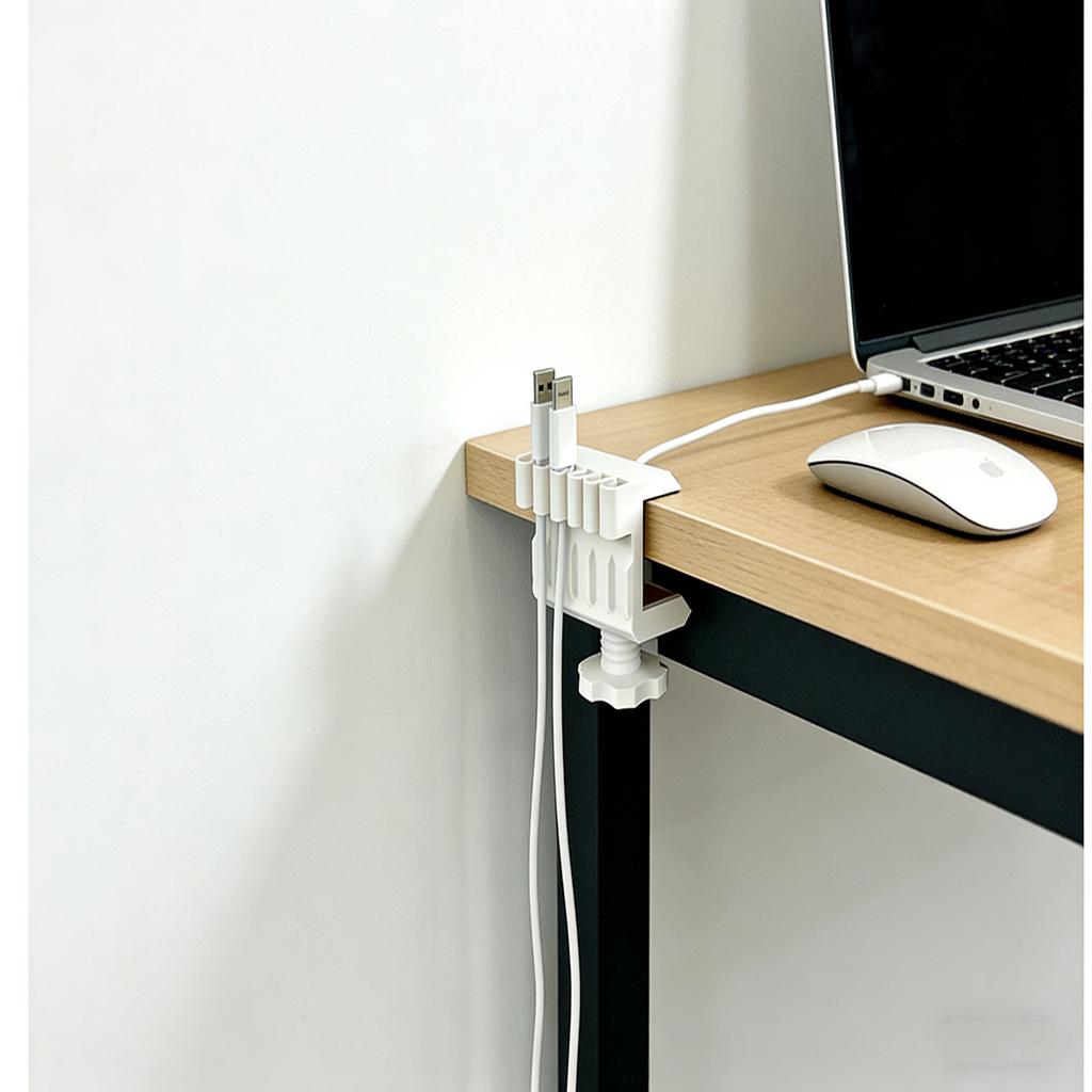 1PC 3D Printing PLA Environmentally Friendly Material Desktop Data Cable Fixing Clip, Desktop Seamless Cable Storage and Finishing Artifact