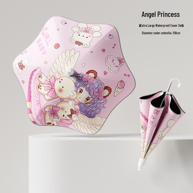 Children's UV Protection Umbrella: Long Handle, Rain or Shine, Reinforced & Enlarged for Elementary Students, Boys & Girls