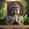 Retro Praying Buddha Statue Aluminum Tin Sign 20x30cm Metal Wall Decor for Meditation Living Room Home