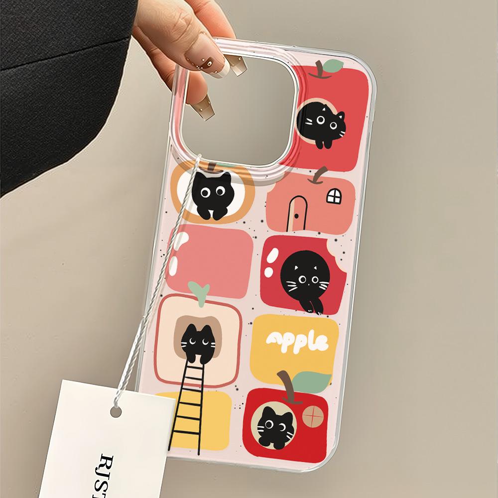Painted Phone Case for iPhone 12 13 15 16 iPhone 16 12 13 14 15 Pro  14 15 16 Pro Max Coverage Shockproof Anti-Fingerprint Fresh Style Protective Case