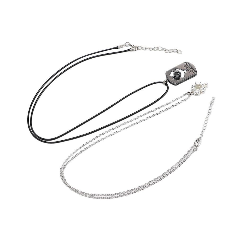 2pcs Couple Necklace Alloy Fashionable Cute Leaf Shaped Pendant Necklace Jewelry Accessory Gift