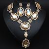 Elegant Crystal Gemstones Necklace And Earrings Set Sparkling Jewelry Set For Formal Occasions Featuring Vintage Designs