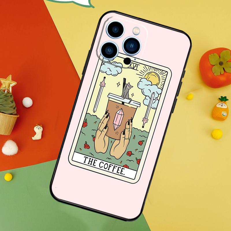 CAKE COFFEE The Boba Tarot Card Phone Case For IPhone 18 17 Pro Max 16 15 14 12 11 13 Pro Max Plus 12 13 Mini 16e 17 Air Cover