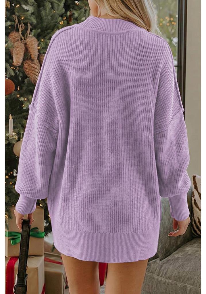 Women's Solid Color Loose Pullover Sweater - Autumn European & American Style