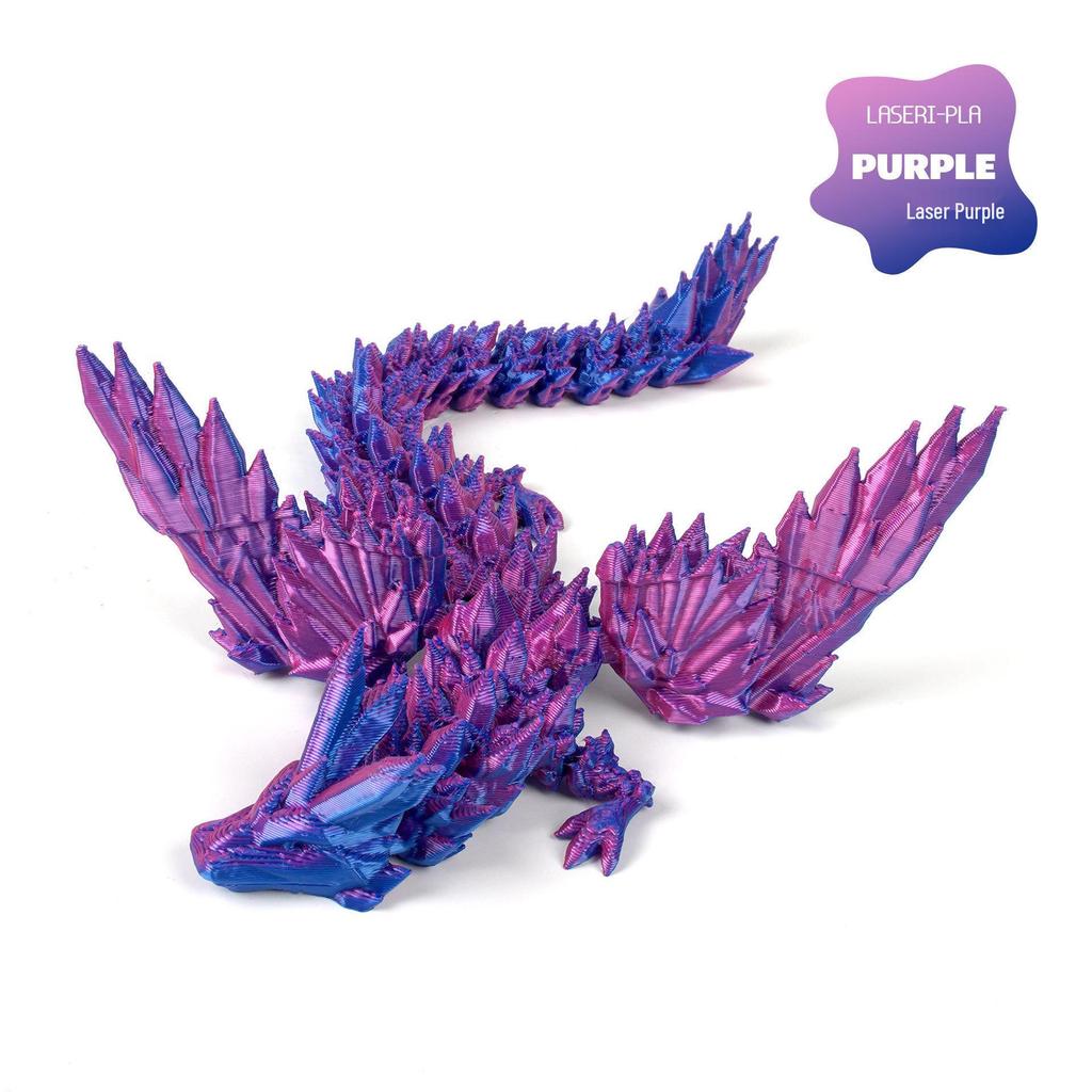 3D Printed Movable Crystal Wyvern Dinosaur Figurines with Dragon Egg Toy