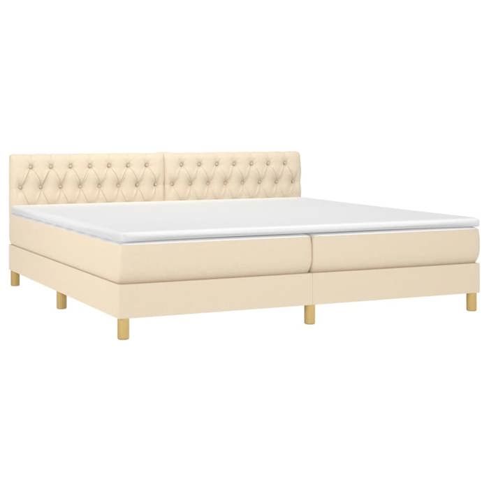 Maison Exclusive - Sommier à lattes de lit avec matelas Crème 200x200 cm Tissu