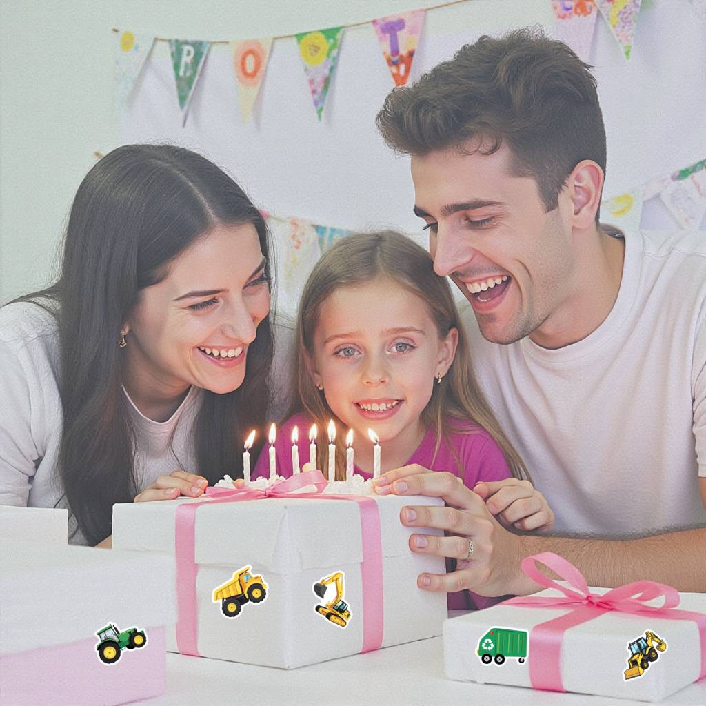 35pcs Cartoon Construction Vehicles Stickers Colorful Trucks  Stickers Graffiti Decals For  Laptop Luggage Scrapbook