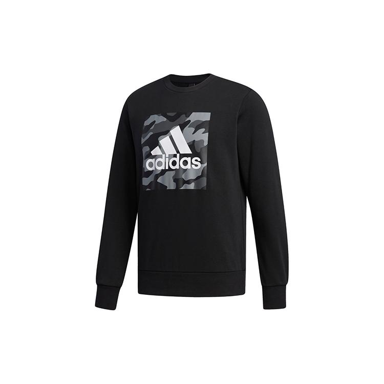adidas Sweatshirts Men's Black Crew Neck Moderate Regular FJ0240