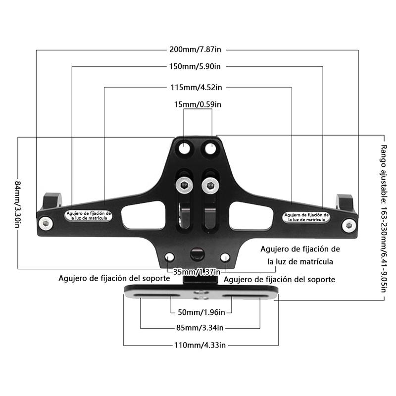 Motorcycle Rear License Plate Holder Bracket With Light Tail Tidy Fender Eliminator CNC Aluminum For Honda Cafe Racer Suzuki