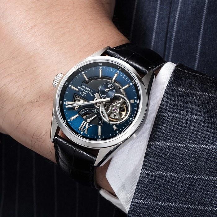 [Orient Star] Modern Skeleton Automatic Watch RK-AV0006L Navy/Leather