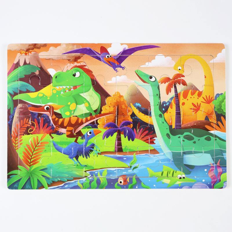 Wooden Children's Puzzles 24 Pieces Early Childhood Education Educational Toys Cartoon Animal Cognitive Puzzles