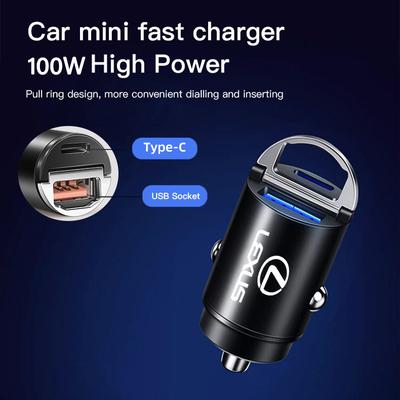 100W QC3.0 PD Mini Car Charger Fast Charging For Lexus IS250 RX330 Ct200h ES300h RX350 IS300h NX300h RX400h Car Ignition Charger