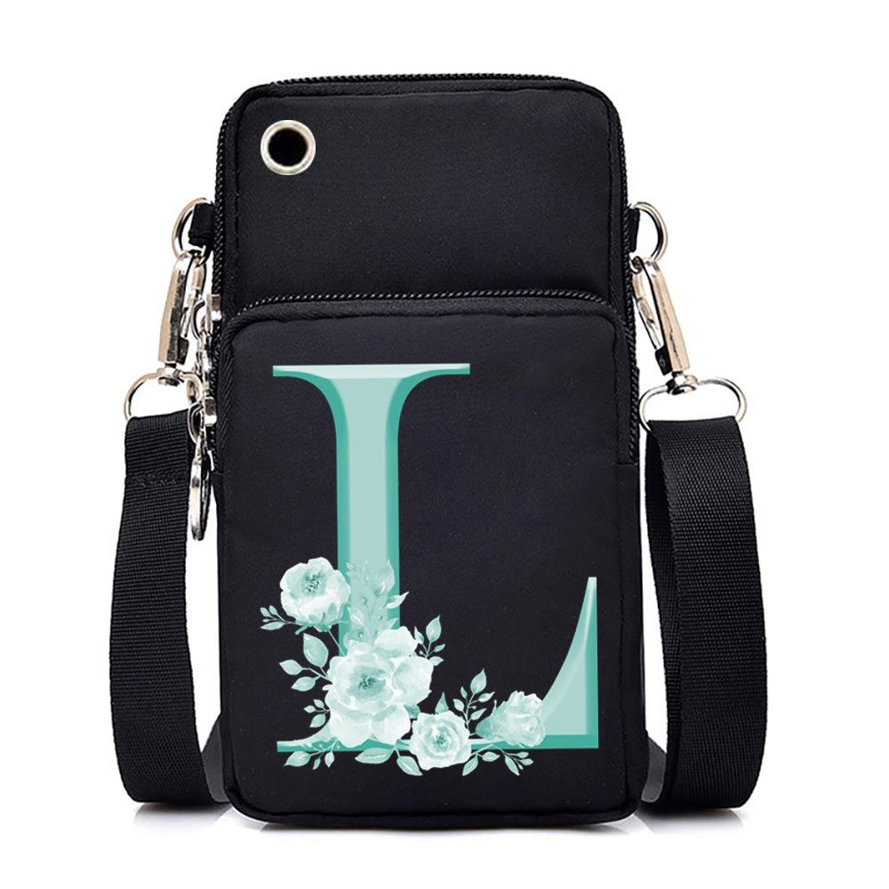 Crossbody Bag 26Alphabet Printed Letters Trend Shoulder Bag Mobile Phone Change Bag