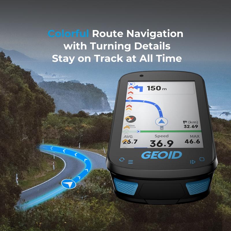 GEOID GPS Bike Computer Smart Navigation Color Screen Odometer Wireless ANT+ WIFI Cycling Speedometer